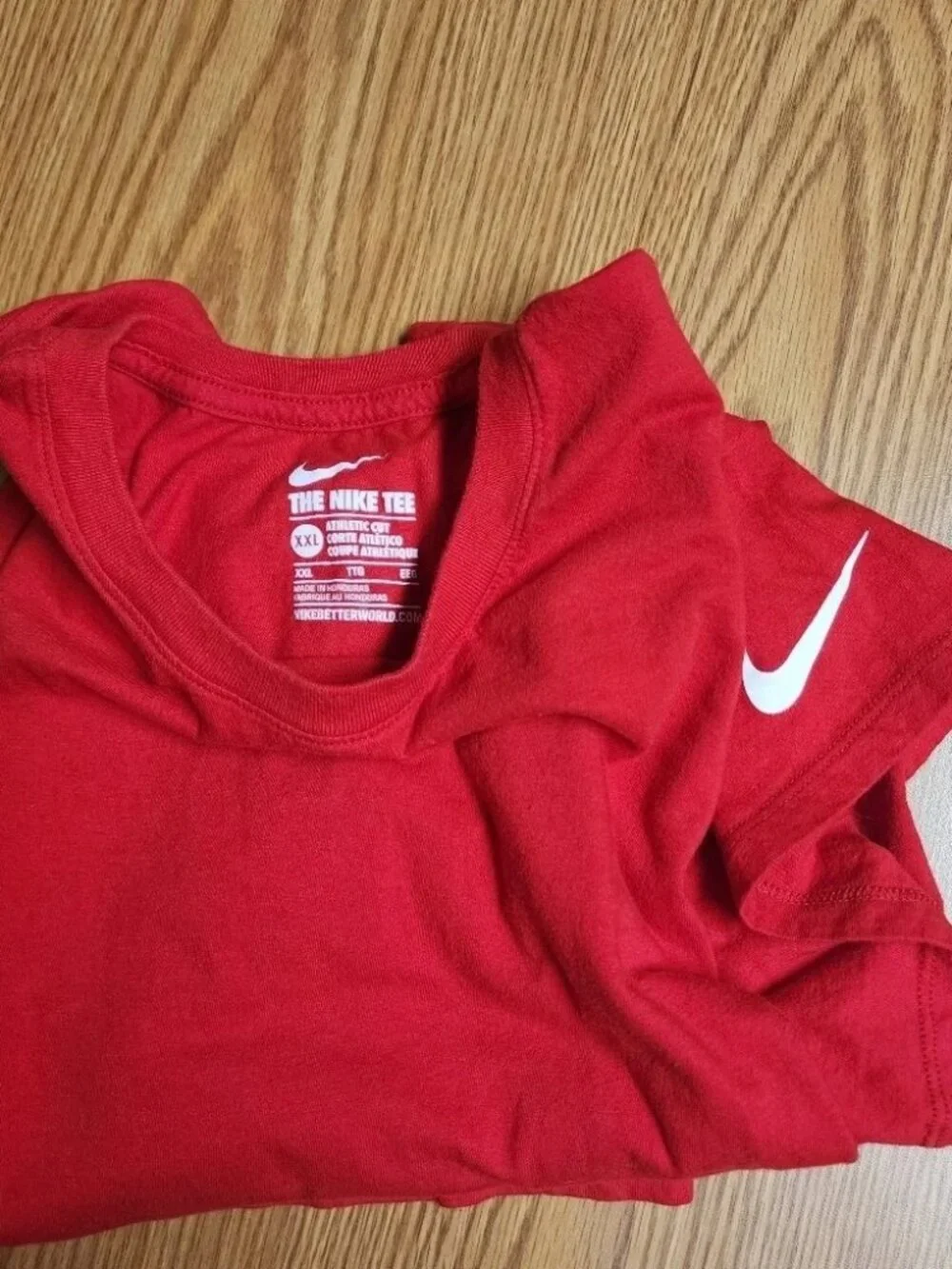 Nike Mens Sz XXL T-Shirt Short Sleeve Red White Nike Swoosh
